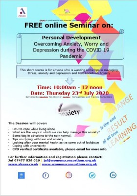 Anxiety, Worry and Depression during the COVID 19 Pandemic